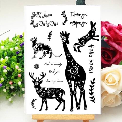 11x16CM Animal silhouette Transparent Seal Clear Stamps Silicone Seal Roller Stamps DIY Scrapbook Album / Card Production Easter