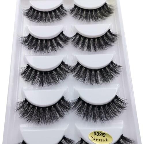5pairs mink eyelashes natural long false eyelashes hand made 3d mink lashes maquiagem cilios makeup for maquillaje faux cils
