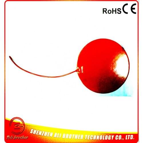 Silicone Rubber Heater for 3D Printer 120v 340w Diameter 250*1.5mm adhesive 1face 100k thermistor 500mm lead wire XD-H-D-1299