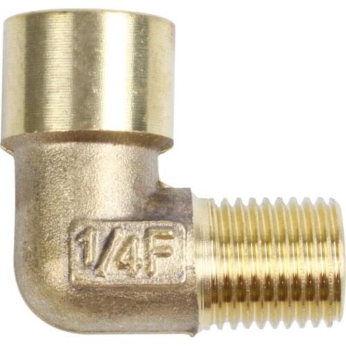 90 Degree Elbow 1/4" PT Male to 1/4" PT Female Pipe Fitting Coupler