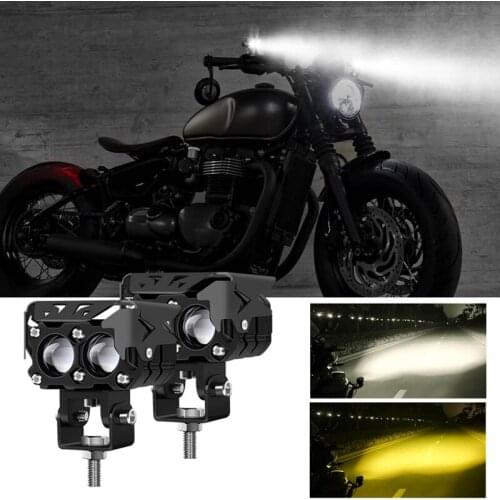 9D Lens LED Spotlights Driving Fog Lights For Motorcycle Work Light White Yellow Fog Lamp For Car Motorcycle Offroad Trucks