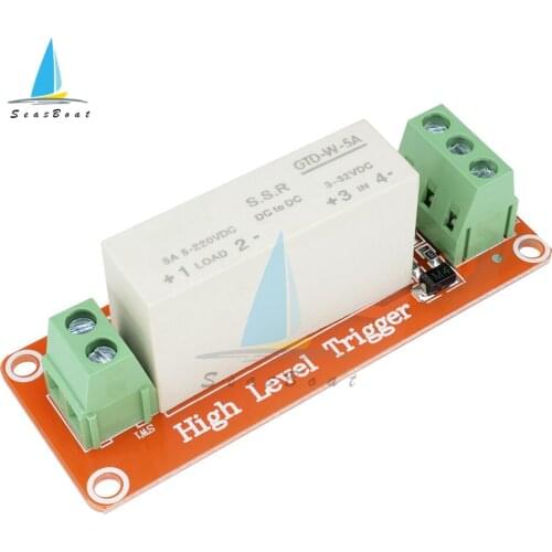 DC3-32V 5A 1 Way SSR Solid State Relay High and Low Level Trigger Solid State Relay for Arduino