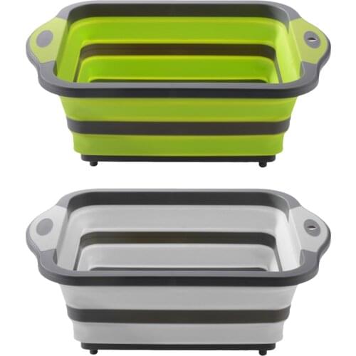 Outdoor Collapsible Cutting Board Kitchen Draining Veggies Basket 3 In 1 Sink Chopping Board