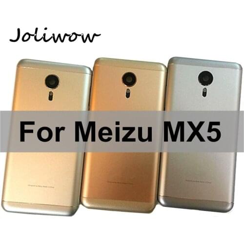 For Meizu MX5 battery back cover metal back cover with Power buttons+ Camera Lens rear Door cover for Meizu MX5 MX 5 housing