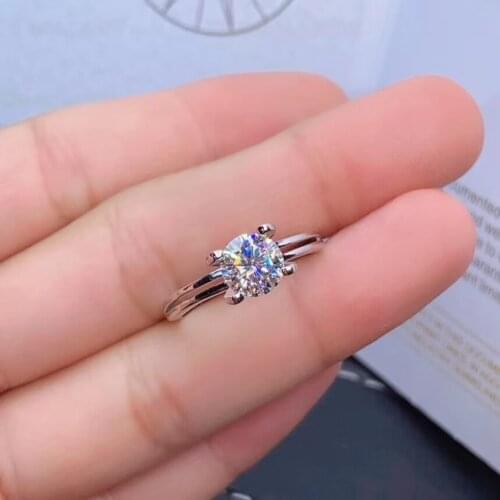 2020 new crackling moissanite gemstone ring for women jewelry engagement ring for wedding 925 silver ring birthday gift love