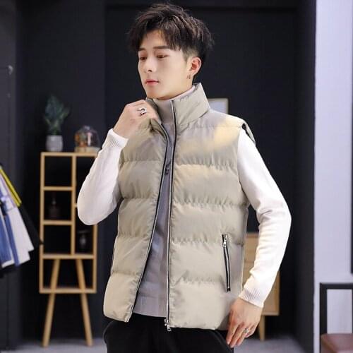 Mens Vests Jackets Autumn Winter Fashion Men Casual Coats Mens Vest Man Cotton Thicken Waistcoat