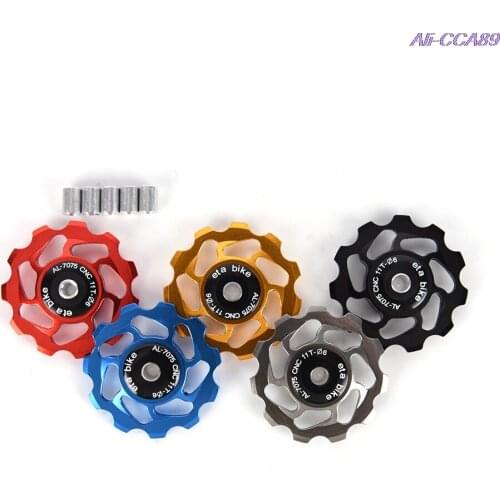 1Pc New 11T MTB Bicycle Rear Derailleur Jockey Wheel Ceramic bearing Pulley Road Bike Guide for 4/5/6mm spindle shaft rollers