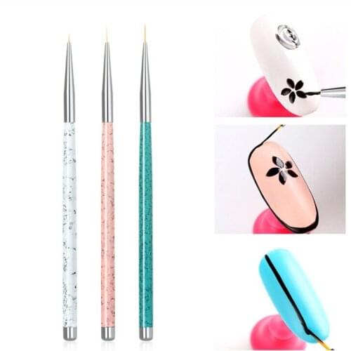 3Pcs/Pack DIY Nail Art Pencil Nail Beauty Paint Brushes Color Drawing Line Pen Dotting Tools Kit Manicure nail art Tool