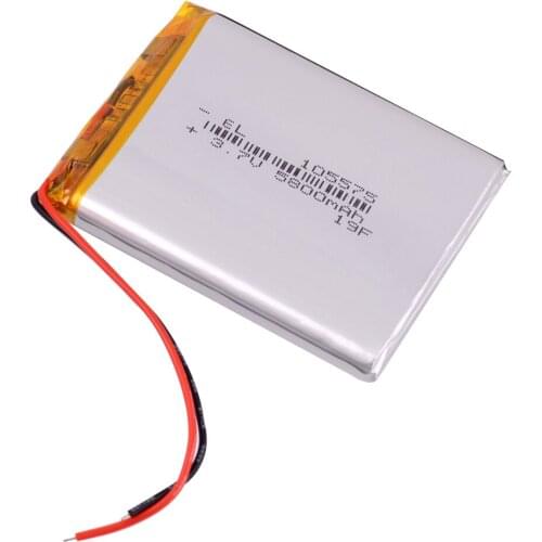 3pcs /Lot 5800mAh 105575 3.7v lithium Li ion polymer rechargeable battery For GPS PSP DVD PAD E-book tablet pc laptop power bank