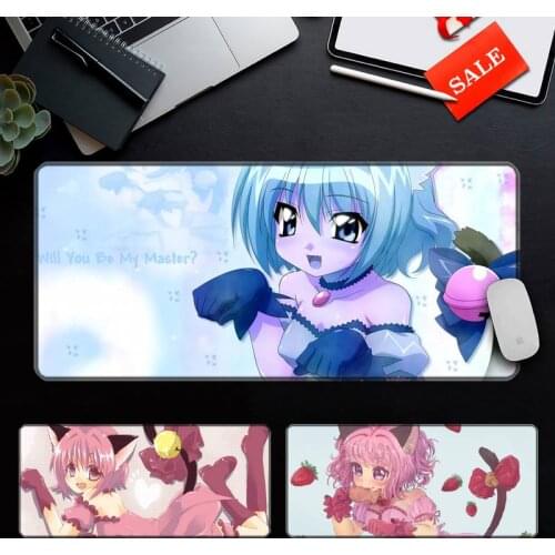 Anime Tokyo Mew Mew Customized laptop Gaming mouse pad Anti-slip Natural Rubber with Locking Edge Gaming Mouse Mat xxl mousepad