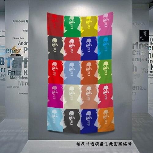 Bob Marley Jamaican Reggae Rock Music Flag Banner Cloth Art Retro Poster Tapestry Wall Sticker Hanging Painting Home Decoration