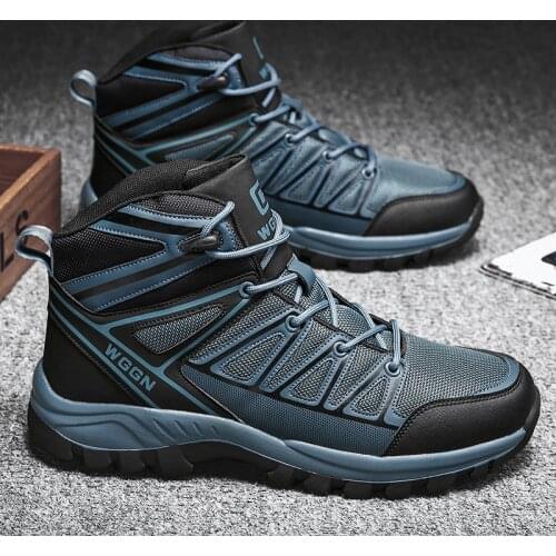 39-47 Autumn Winter Men Women Ankle Boots Leather Tactical Shoes New Plus Anti-Skidding Classical Walking Footwear Summer Hiking