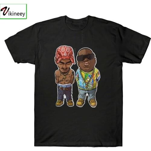 Camisa Camiseta 2Pac Notorious Big Thug Life Black T-Shirt Hip Hop Rappers New Brand Men Short Sleeve Casual T Shirt
