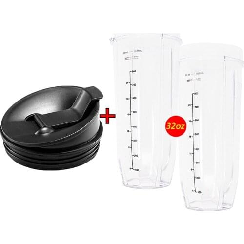 2pcs 32 oz Ounce Cup with Sip N Seal Lids Spare Replacement Parts Accessories for Nutri Ninja Auto-iQ and Duo Blenders Juicer