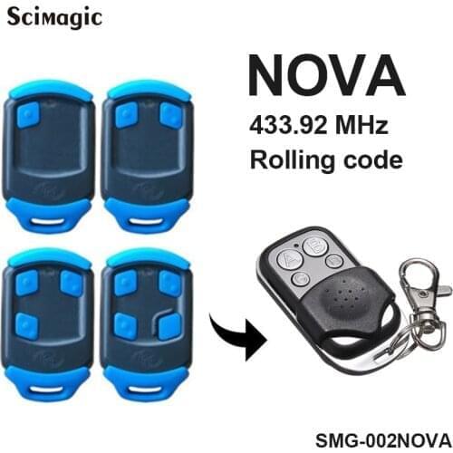 Four button 433mhz Remote Control Rolling Code Gate controller remote garage door opener command for NOVA Remote control