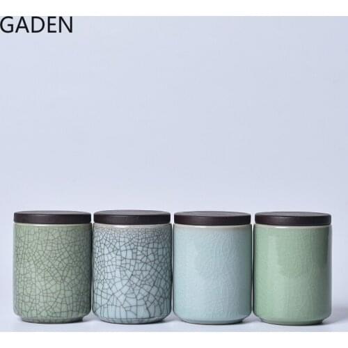 Airtight Jar Wooden Lid Storage Tank Travel Portable Small Tea Warehouse Pu'er Tin Tea Tin Living Room Decoration Accessories