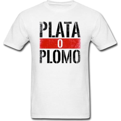 Narcos Serie Tv Plata O Plomo Pablo Escobar T-shirt Men White T Shirt Cotton Tops Tees