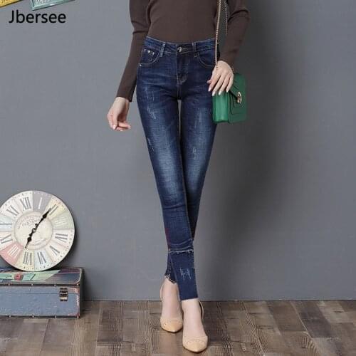 Женские джинсы с вышивкой Jbersee China At AliExpress