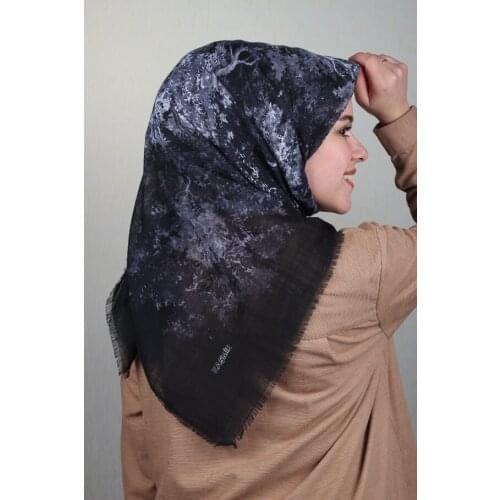 CASHMERE LINEN FLAMLI SCARF BLACK WHİTE SERIES-DESEN-02-RENK-01