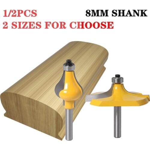 1-2PCs 8mm Shank Beaded & Thumbnail 2 Bit Handrail Router Bit Set Line knife Tenon Cutter for Woodworking Tools