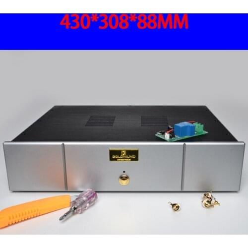 KYYSLB 430*308*88MM Imitation Gavin All-aluminum DAC Amplifier Chassis Box House DIY with Feet Switch Amplifier Case Shell