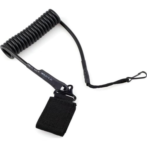Multipurpose Fastener Molle Tactical Pistol Lanyard Coiled Wire Secure Sling Military Pistol Quick Release Control Leads Rope