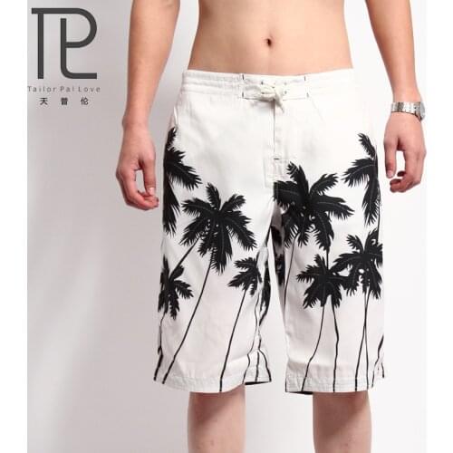 Mens Beach Shorts Mens Board Shorts Summer Clothing Coconut Trees Shorts Quick Dry sea Shorts masculina letter board bermuda