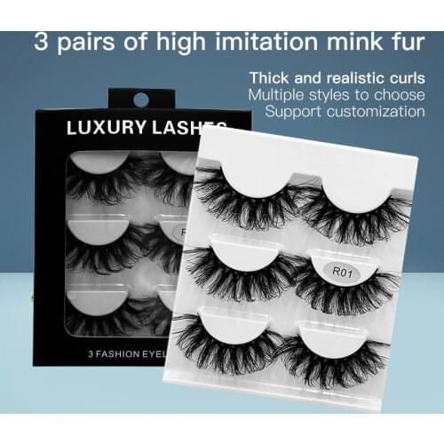 3 pair 6D False Eyelashes Multi-layer Three-dimensional Thick Imitation Mink Hair Dramatic False Eyelashes Extension Maquiagem
