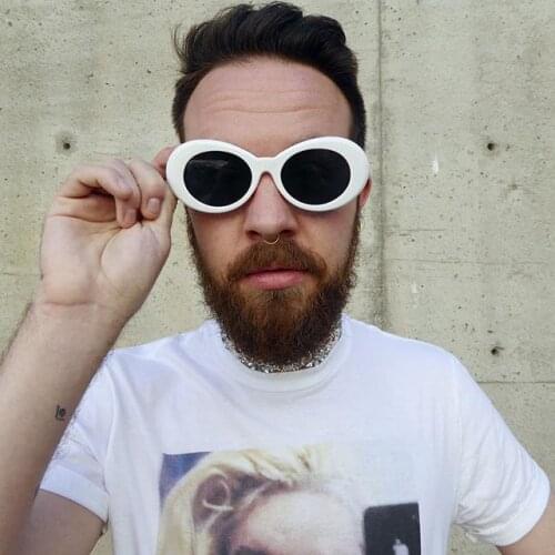 Stylish Unique Kurt Oval Round Sunglasses Women Men Brand Designer Eyeglass Female Sun Glasses Party Eyewear Personality UV400