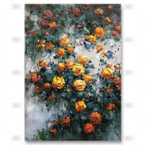 Modern 3D Palette Knife Flowers Art Pure Handmade Wall Decor Canvas Oil Painting Modern Wall Art for Living Room Decor Pieces
