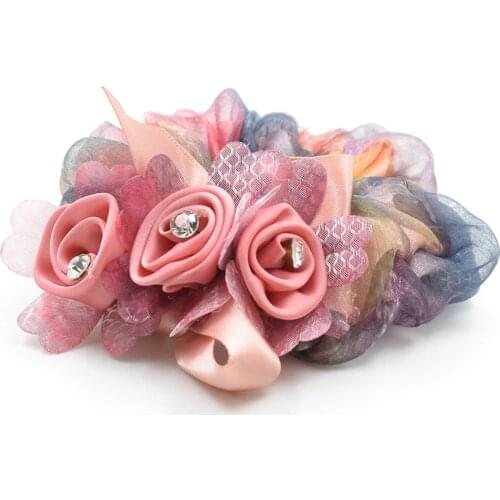 TINGLIANG Elastic Hair Band Imitation Crystal Hair Rope Flower Yarn