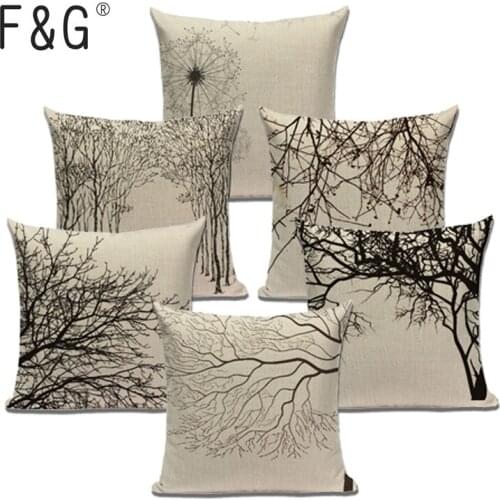 Nordic style Woven Color Flower Tree Sofa Bed Cushion Decorative Throw Pillow Square Sofa Printed Pillow Cover