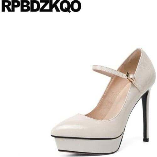 Patent Leather Female Pointed Toe High Heels Sexy Ultra Extreme Fetish Super Stripper Platform Shoes Women Scarpin Pole Pumps