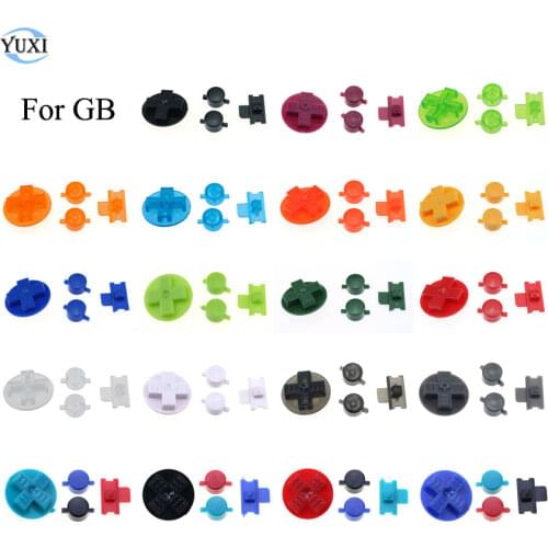 YuXi Multicolor Clear Plastic Customs DIY Buttons Set Replacement for Gameboy Classic for GB DMG A B buttons D-pad Button
