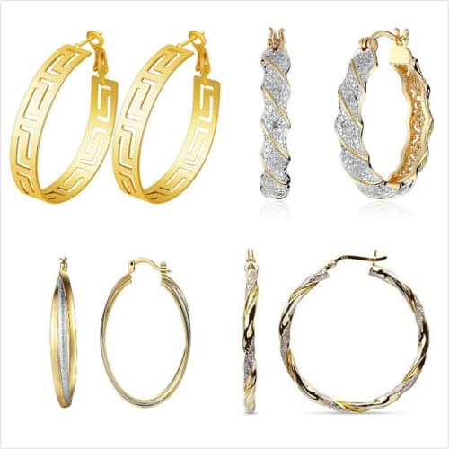 Vintage Hoop Earrings for Women Alloy Golden Simple Big Round Ear Rings Party Bohemia Jewelry 2021 New pendientes