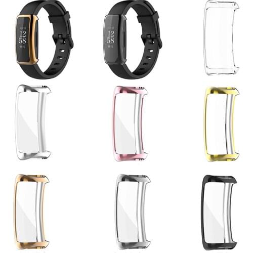 TPU Soft Shell Glass Screen Protector Smartband Case Frame For Fitbit inspire 2 Band Protective Bumper Cover inspire2 Accessory