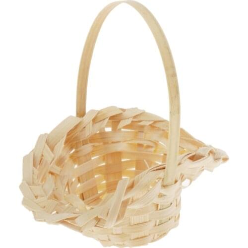 1/12 Mini Woven Flower Basket Simulation Model Toys Fairy Garden Accessory