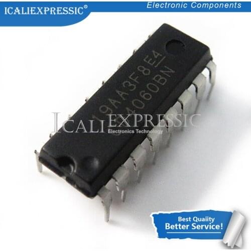 10PCS CD4060BE CD4060 4060 Ripple Carry Binary Counter IC DIP-16 pin Low Power In Stock