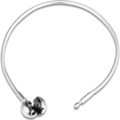 100% 925 Sterling Silver Jewelry Signature Me Snake Chain Bracelets For Women Free Shipping