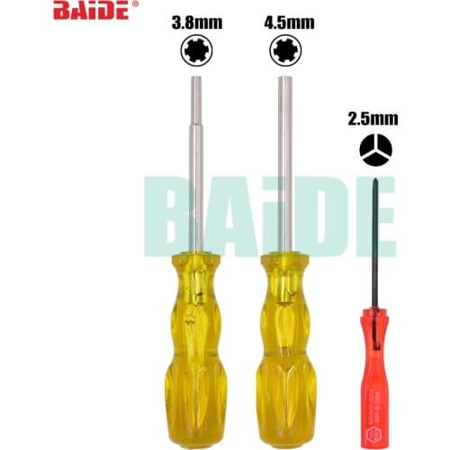 3 in 1 Set 2.5Y 3.8mm 4.5mm Hexagon Gamebit 3.8 4.5 Security Screwdriver Game Tool for Nintendo NGC SFC NES 200sets/lot