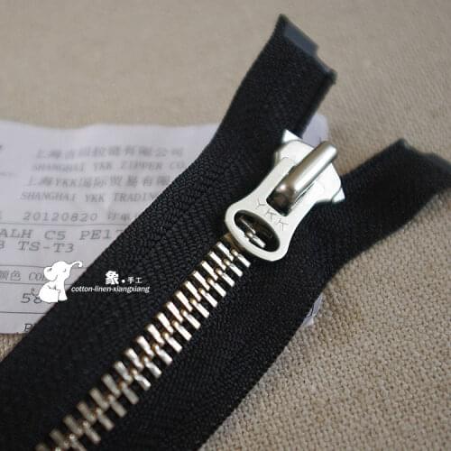 60cm ~ 80cm 8 YKK bright silver single long paragraph metal large zipper leather clothing down clothing mens accessories