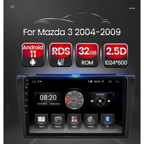 TomoStrong Android 11 RDS Car Stereo Radio For Mazda 3 Mazda3 2004-2009 Multimedia Video Player GPS Navigation 4 Core Carplay BT