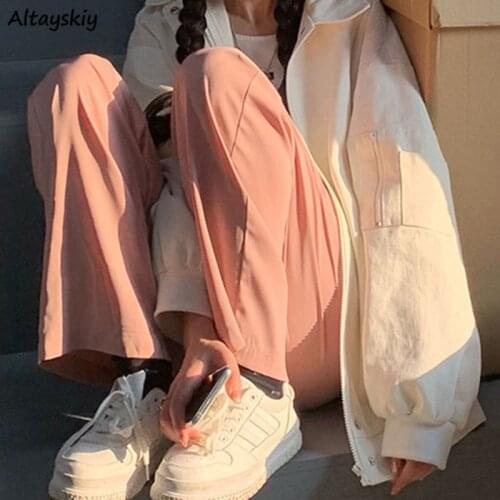 Pants Women Plus Size Loose Solid High Waist Female Trousers All-match Simple Popular Fashion Daily Harajuku Soft Korean Style