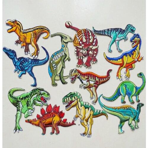 Dinosaur Jurassic Park Patches Embroidered Iron On Stickers Hot Melt Appliques For Clothes Sew On Movies Anime Jeans Kids Badges