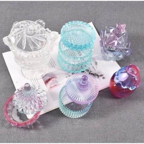 Elegant Crystal Crown Storage Box Epoxy Silicone Mold For Cut Mold DIY Crystal Epoxy UV Gift Box Jewelry Tools Moulds