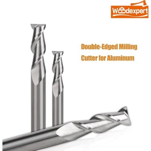 10PCS CNC Router Bit Double-Stroke/2Flute End Milling Cutter Flat Nose Tungsten Endmill for Aluminum Titanium Magnesium Alloy