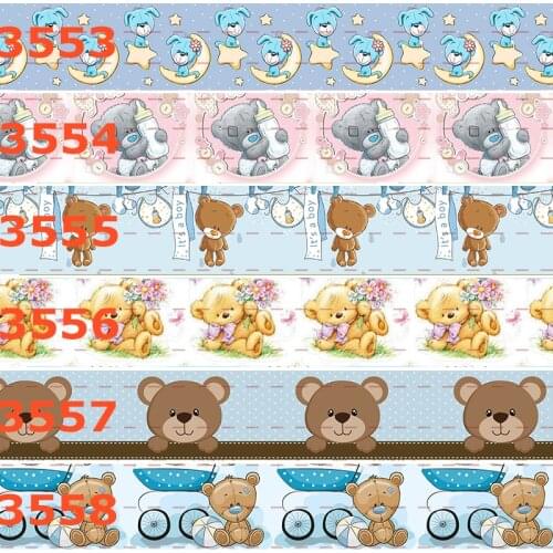 10yards - different sizes -Cartoon pattern printed Grosgrain ribbon - Cutie/lovely/girl/bear cartoon ribbon
