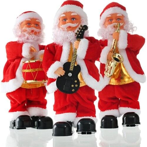 Creative Christmas Electric Santa Claus Singing Dancing Musical Instrument New Year Gift for Children Toy Navidad Xmas Decor U3