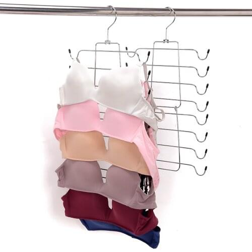 16 Hooks Foldable Lingerie Bra Hanger Multifunction Trouser Swimwear Top Hanger Space Saving Hangers Closet Clothes Organizer
