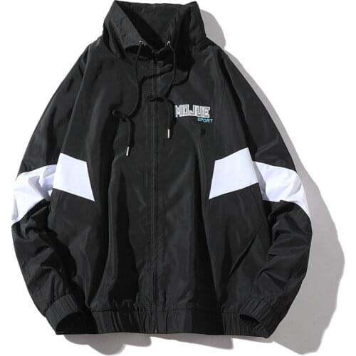 2019 New Fashion Trend Mens Jacket Outerwear Windbreaker Mens Thin Jackets No Hooded Loose Wear Casual Sporting Coat Big Size